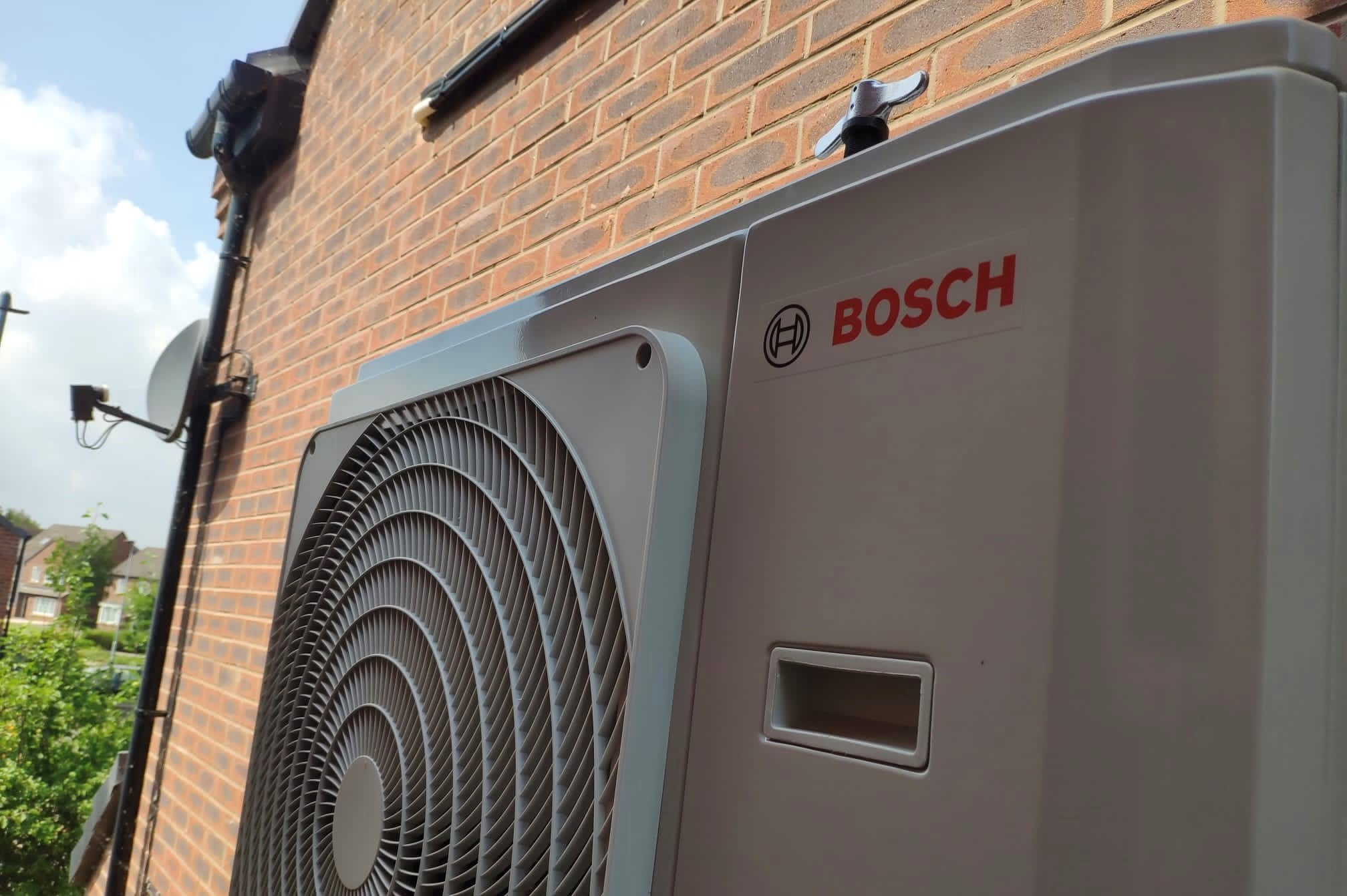 Air-conditioning outdoor unit installed by Bumfords
