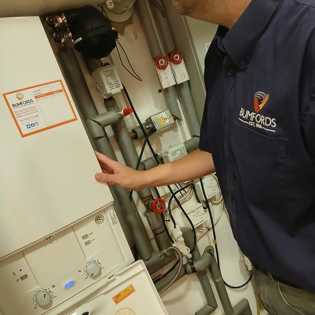 Robin from Bumfords working on a boiler