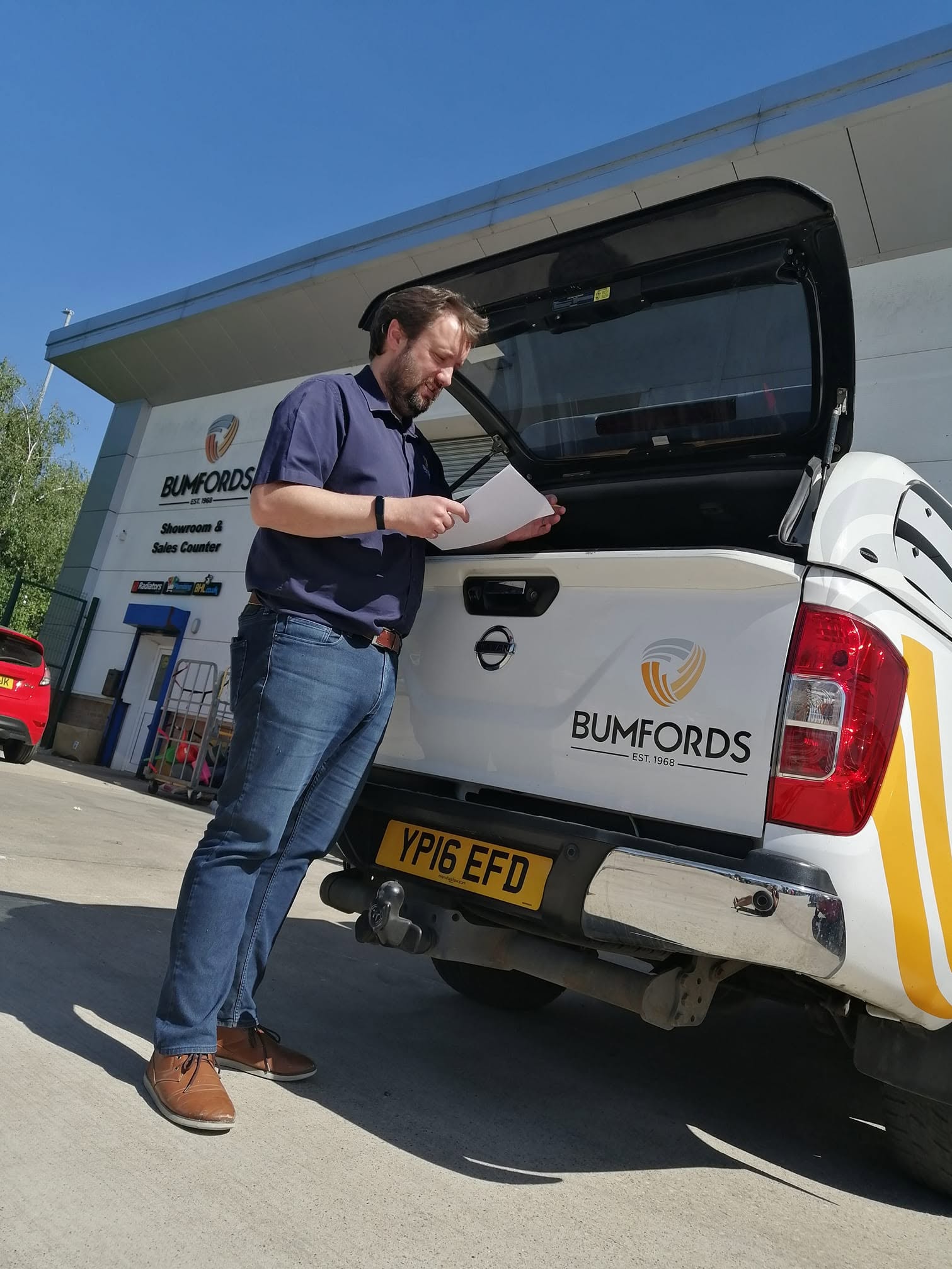 Bumfords vehicle travelling to a customer appointment in South Yorkshire
