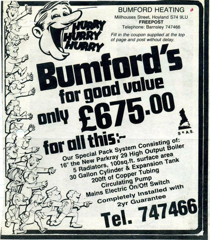 Historic Bumfords 645 appliance advertisement