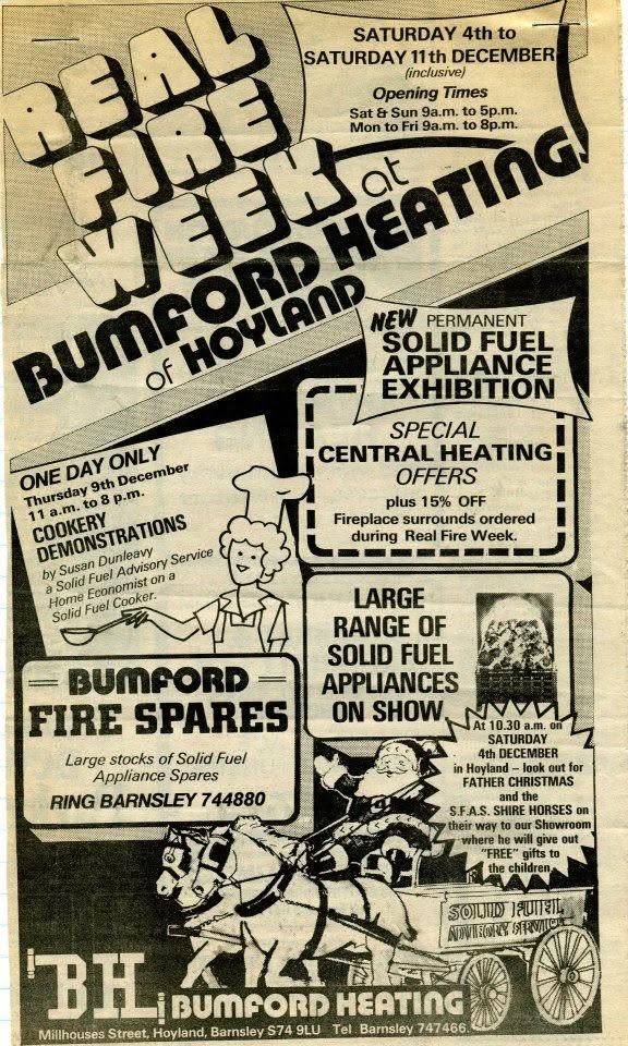 Historic Bumfords solid-fuel advertisement