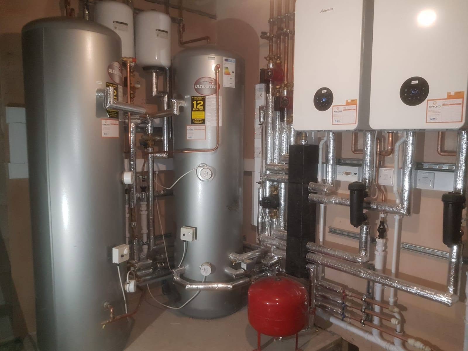 Hot-water cylinder installation completed by Bumfords